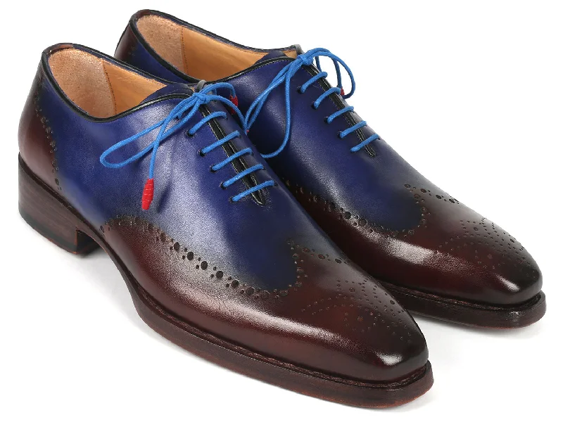 Men's Oxfords with a high - quality leather upperPaul Parkman Goodyear Welted Men's Brown & Blue Oxford Shoes (ID#081-B35) Men's Oxfords with a high - quality leather upperPaul Parkman Goodyear Welted Men's Brown & Blue Oxford Shoes (ID#081-B35)