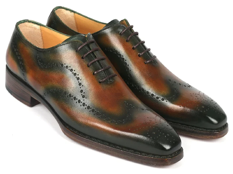 Men's Oxfords with a padded collar for a comfortable fitPaul Parkman Goodyear Welted Men's Brown & Green Oxford Shoes (ID#081-036) Men's Oxfords with a padded collar for a comfortable fitPaul Parkman Goodyear Welted Men's Brown & Green Oxford Shoes (ID#081-036)