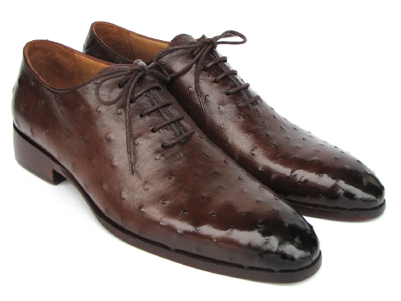 Men's Oxfords with a classic silhouette and a high - shine finishPaul Parkman Men's Brown Genuine Ostrich Oxford Shoes (ID#9475-85) Men's Oxfords with a classic silhouette and a high - shine finishPaul Parkman Men's Brown Genuine Ostrich Oxford Shoes (ID#9475-85)