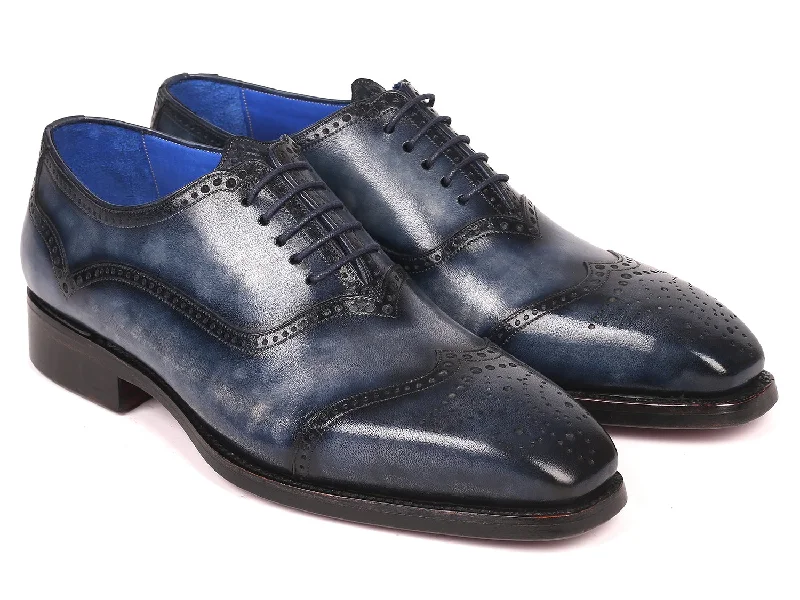 Men's Oxfords in a dark burgundy leather for a unique stylePaul Parkman Men's Goodyear Welted Oxford Shoes Navy (ID#094-NVY) Men's Oxfords in a dark burgundy leather for a unique stylePaul Parkman Men's Goodyear Welted Oxford Shoes Navy (ID#094-NVY)