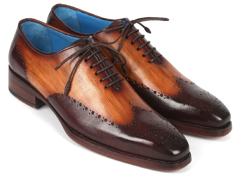 Men's Oxfords in a dark burgundy leather for a unique stylePaul Parkman Goodyear Welted Men's Two Tone Brown Oxford Shoes (ID#081-K33) Men's Oxfords in a dark burgundy leather for a unique stylePaul Parkman Goodyear Welted Men's Two Tone Brown Oxford Shoes (ID#081-K33)