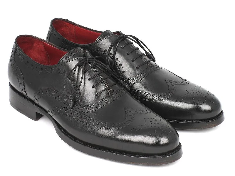Men's Oxfords with a low - heeled design and a square toePaul Parkman Wingtip Oxford Goodyear Welted Black (ID#027-BLK) Men's Oxfords with a low - heeled design and a square toePaul Parkman Wingtip Oxford Goodyear Welted Black (ID#027-BLK)