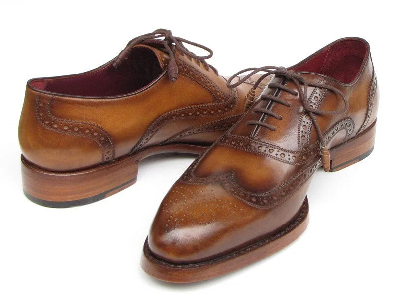 Men's Oxfords with a cap - toe design and a rubber heelPaul Parkman Men's Wingtip Oxford Goodyear Welted Tobacco (ID#027-TAB) Men's Oxfords with a cap - toe design and a rubber heelPaul Parkman Men's Wingtip Oxford Goodyear Welted Tobacco (ID#027-TAB)