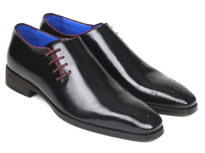 Men's Oxfords with a cap - toe design and a rubber heelPaul Parkman Side Lace Oxfords Black Polished Leather (ID#981X65) Men's Oxfords with a cap - toe design and a rubber heelPaul Parkman Side Lace Oxfords Black Polished Leather (ID#981X65)