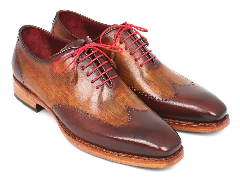 Men's Oxfords with a high - quality leather upperPaul Parkman Men's Wingtip Oxford Goodyear Welted Brown & Camel (ID#81BRW74) Men's Oxfords with a high - quality leather upperPaul Parkman Men's Wingtip Oxford Goodyear Welted Brown & Camel (ID#81BRW74)