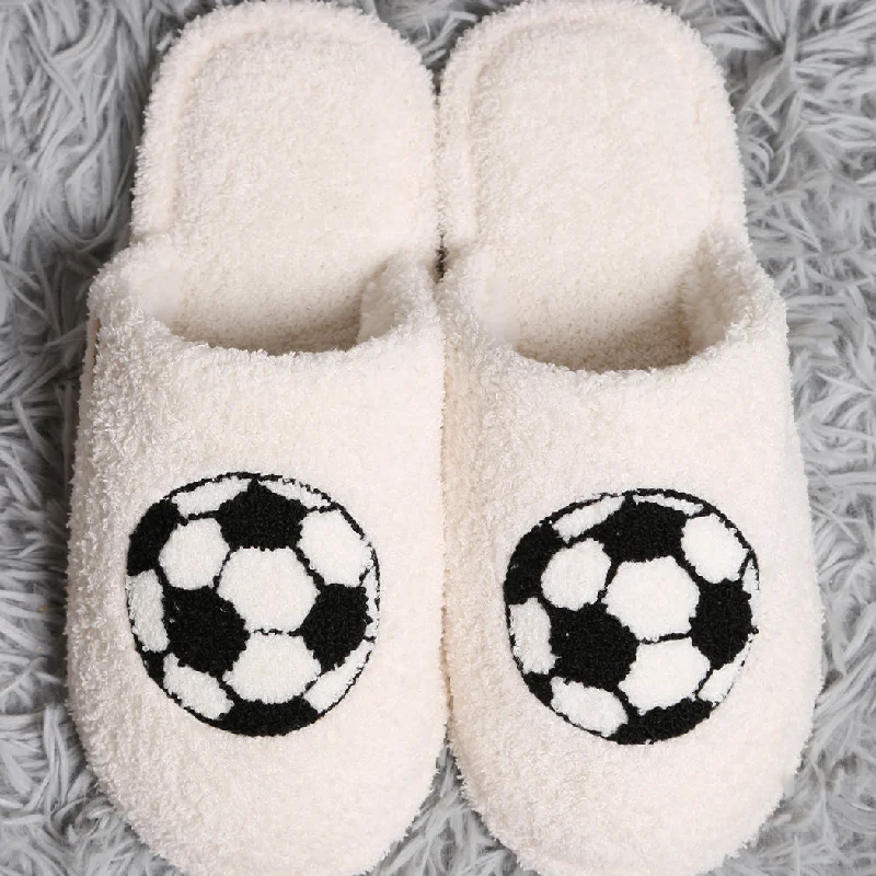 Men's slippers with a Velcro closure for easy on and offSoccer Gameday Indoor Home Slippers