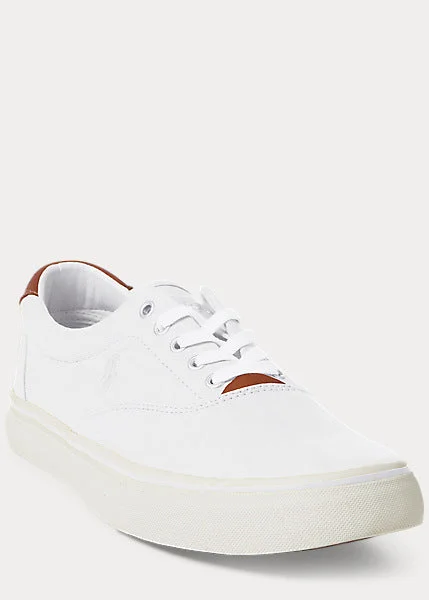 Men's casual shoes with a metallic trimPolo Ralph Lauren - Thornton Canvas LowTop Sneakers - White