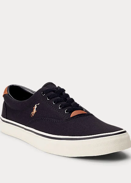 Men's casual shoes with a thick sole for added heightPolo Ralph Lauren-Thornton Canvas Sneakers- Black