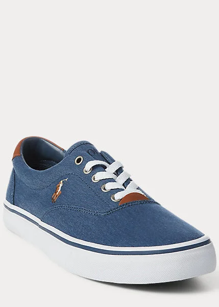 Men's casual shoes with a soft insole for cushioningPolo Ralph Lauren-Thornton Washed Twill Sneakers - Newport Navy