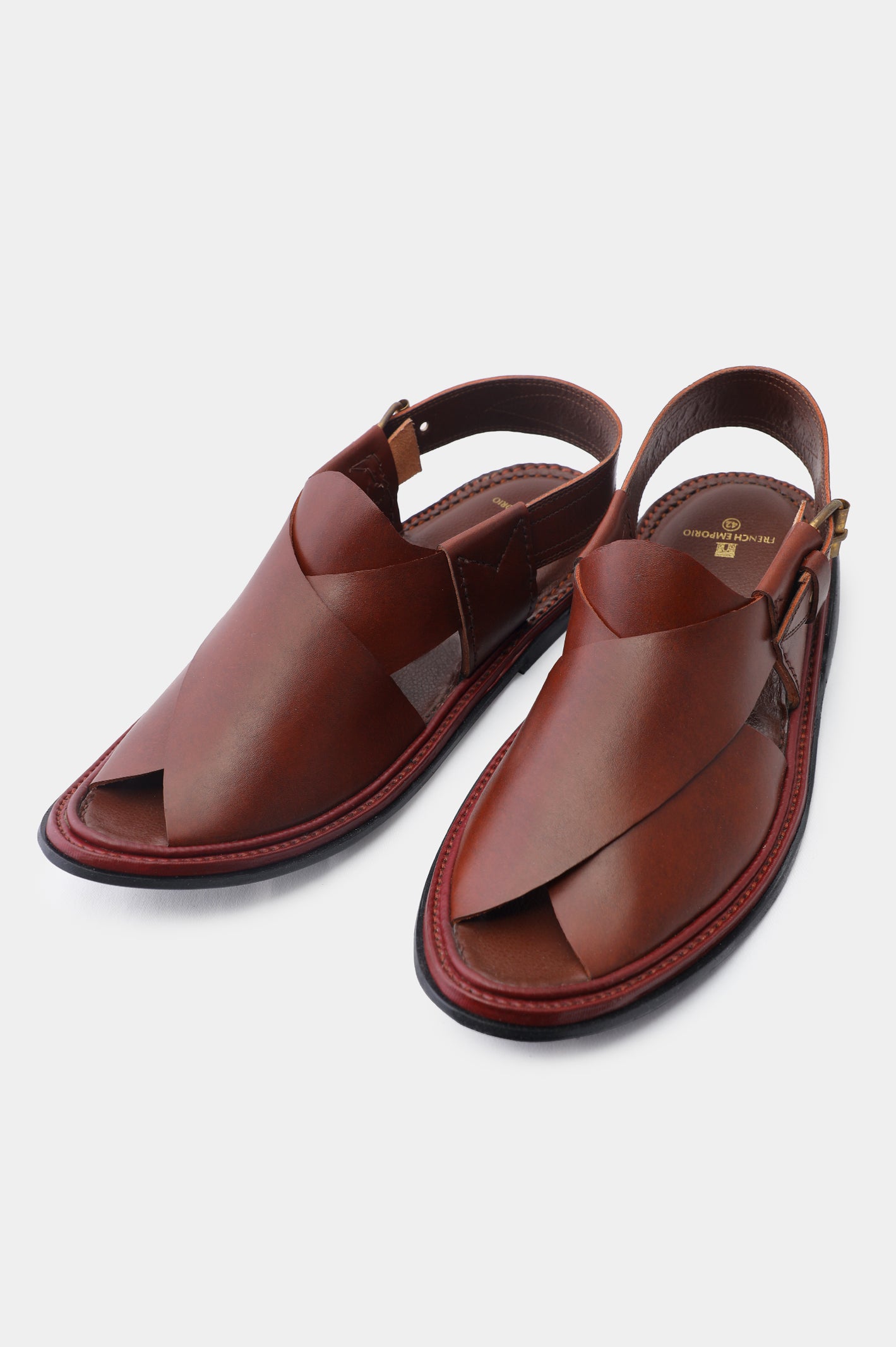 Men's slippers with a memory foam insoleMen's Brown Cow Leather Sandals