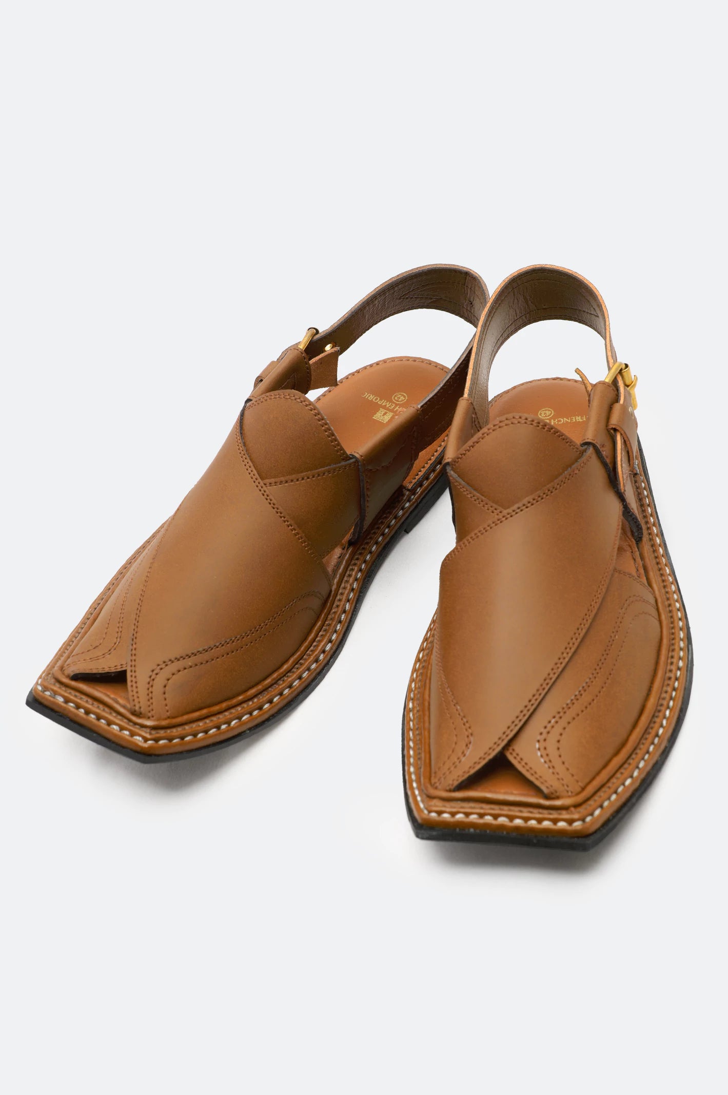 Men's slippers with a non - slip outsole for safetyTan Casual Peshawari Sandal