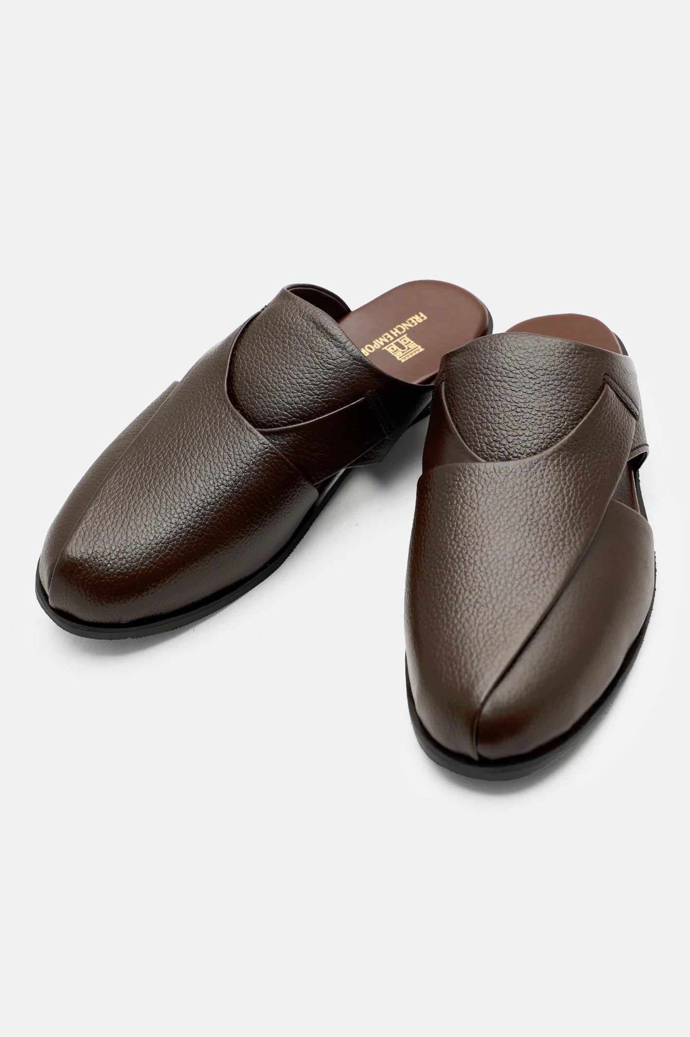 Men's plush slippers with a faux fur liningBrown Casual Peshawari Sandal