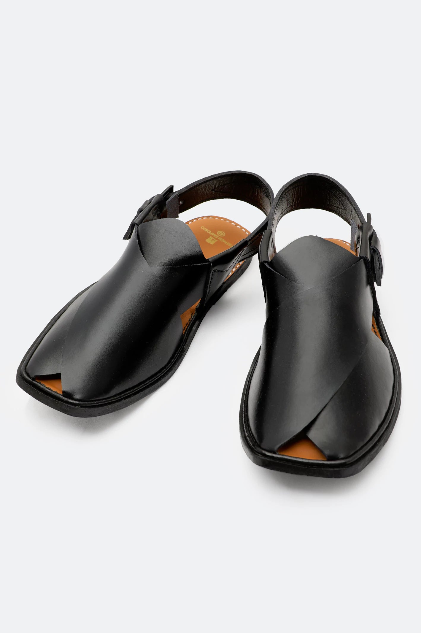 Men's slippers with a breathable fabric upperBlack Casual Peshawari Sandal