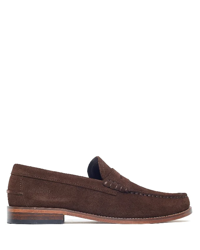 Men's loafers with a decorative bucklePunch Suede Brown