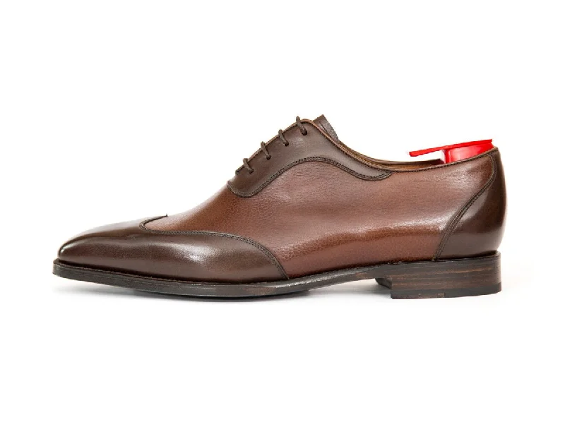 Men's Oxford shoes with a padded insole for all - day comfortRainier - MTO - Chocolate Calf / Mid Brown Soft Grain - MGF Last - Single Leather Sole Men's Oxford shoes with a padded insole for all - day comfortRainier - MTO - Chocolate Calf / Mid Brown Soft Grain - MGF Last - Single Leather Sole