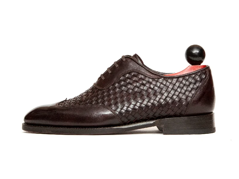 Men's Oxford shoes with a double - buckle strapRainier - MTO - Braided Dark Brown Museum Calf - SEA Last - Single Leather Sole Men's Oxford shoes with a double - buckle strapRainier - MTO - Braided Dark Brown Museum Calf - SEA Last - Single Leather Sole