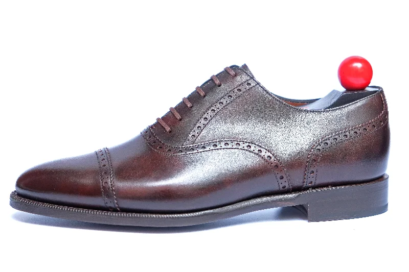 Men's Oxfords with a padded collar for a comfortable fitRedmond - MTO - Dark Brown Museum Calf - TMG Last - Single Leather Sole Men's Oxfords with a padded collar for a comfortable fitRedmond - MTO - Dark Brown Museum Calf - TMG Last - Single Leather Sole