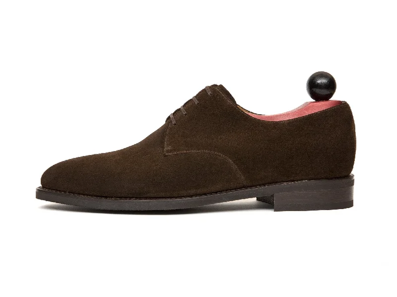 Men's Oxfords with a classic silhouette and a high - shine finishRenton - MTO - Dark Brown Suede - TMG Last - City Rubber Sole Men's Oxfords with a classic silhouette and a high - shine finishRenton - MTO - Dark Brown Suede - TMG Last - City Rubber Sole