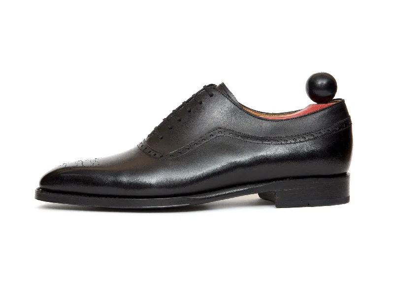 Men's Oxfords with a cap - toe design and a rubber heelRoosevelt - MTO - Black Calf - LPB Last - Single Leather Sole Men's Oxfords with a cap - toe design and a rubber heelRoosevelt - MTO - Black Calf - LPB Last - Single Leather Sole