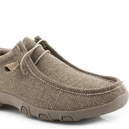 Men's casual shoes with a thick sole for added heightRoper Men's Chillin Canvas Driving Moc-Tan