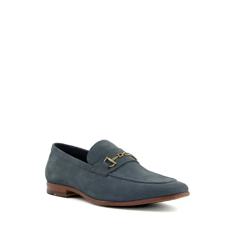 Men's loafers with a leather lacing systemSANCTION - NAVY