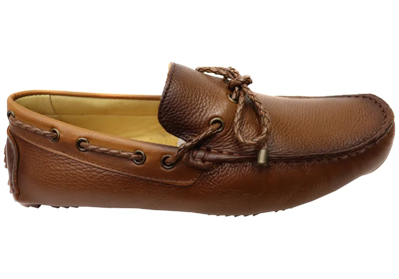 Men's loafers with a moc - toe designSavelli Bobby Mens Comfortable Leather Loafer Shoes Made In Brazil