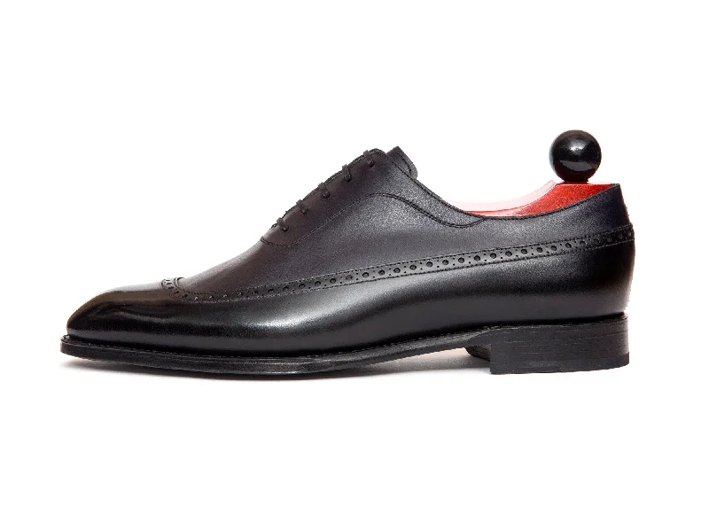 Men's Oxfords with a high - quality leather upperSebastien - MTO - Black Calf / Midnight Calf - SEA Last - Single Leather Sole Men's Oxfords with a high - quality leather upperSebastien - MTO - Black Calf / Midnight Calf - SEA Last - Single Leather Sole