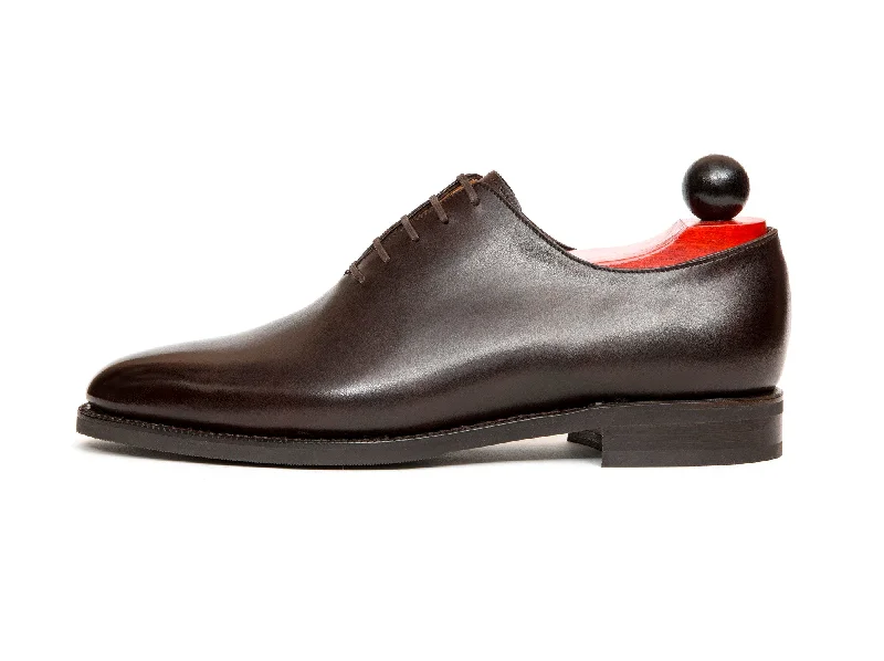 Men's Oxfords with a perforated leather strap for ventilationSkyway - MTO - Dark Brown Museum Calf - TMG Last - City Rubber Sole Men's Oxfords with a perforated leather strap for ventilationSkyway - MTO - Dark Brown Museum Calf - TMG Last - City Rubber Sole