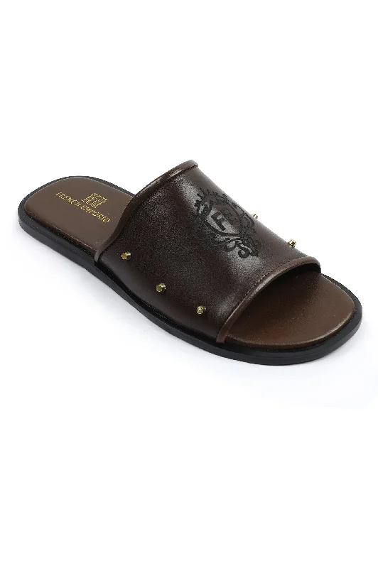 Men's slippers in a warm color like red or brownSlippers For Men in coffee SKU: SLP-0069-COFFEE