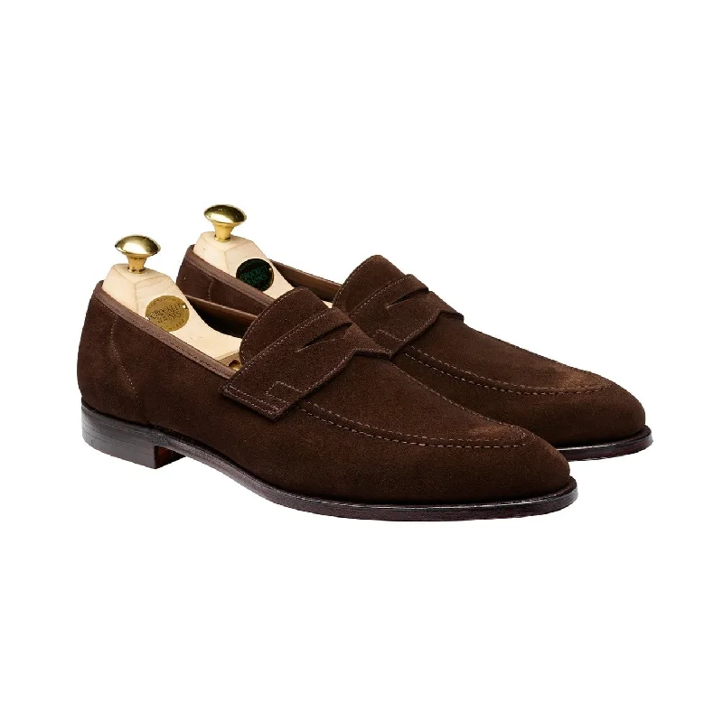 Men's loafers with a contrast stitching detailTeign Dark Brown Suede