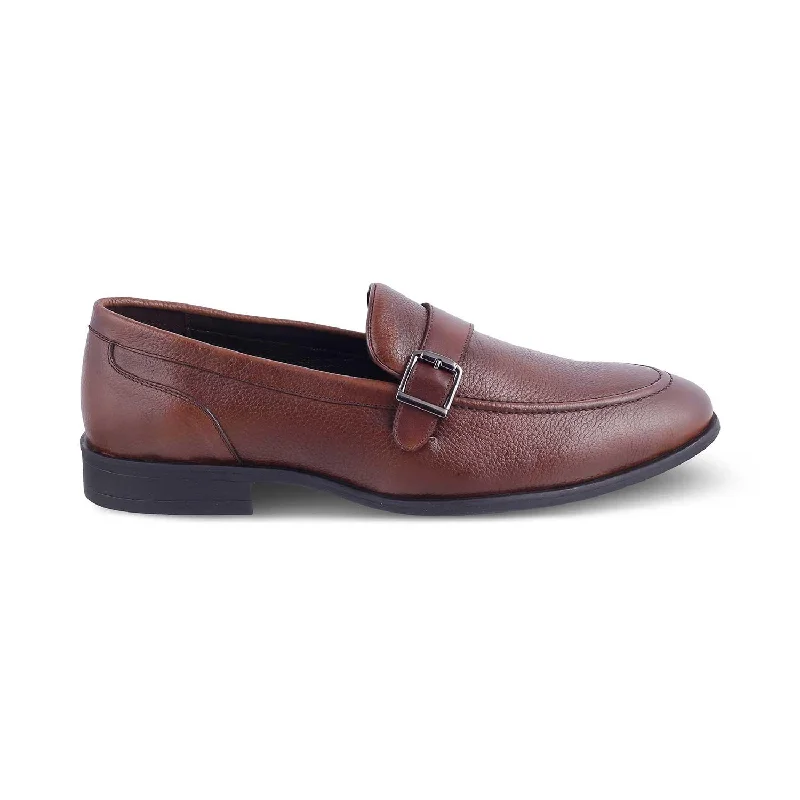 Men's loafers with a moc - toe designThe Heiden Tan Men's Leather Loafers Tresmode