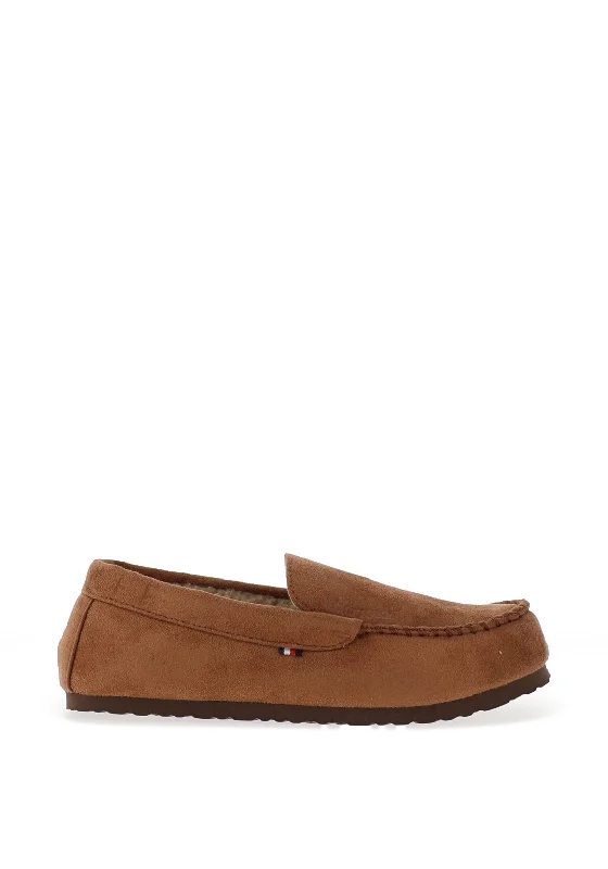 Leather men's slippers with a mule styleTommy Hilfiger Driver Slippers, Coconut Brown Leather men's slippers with a mule styleTommy Hilfiger Driver Slippers, Coconut Brown