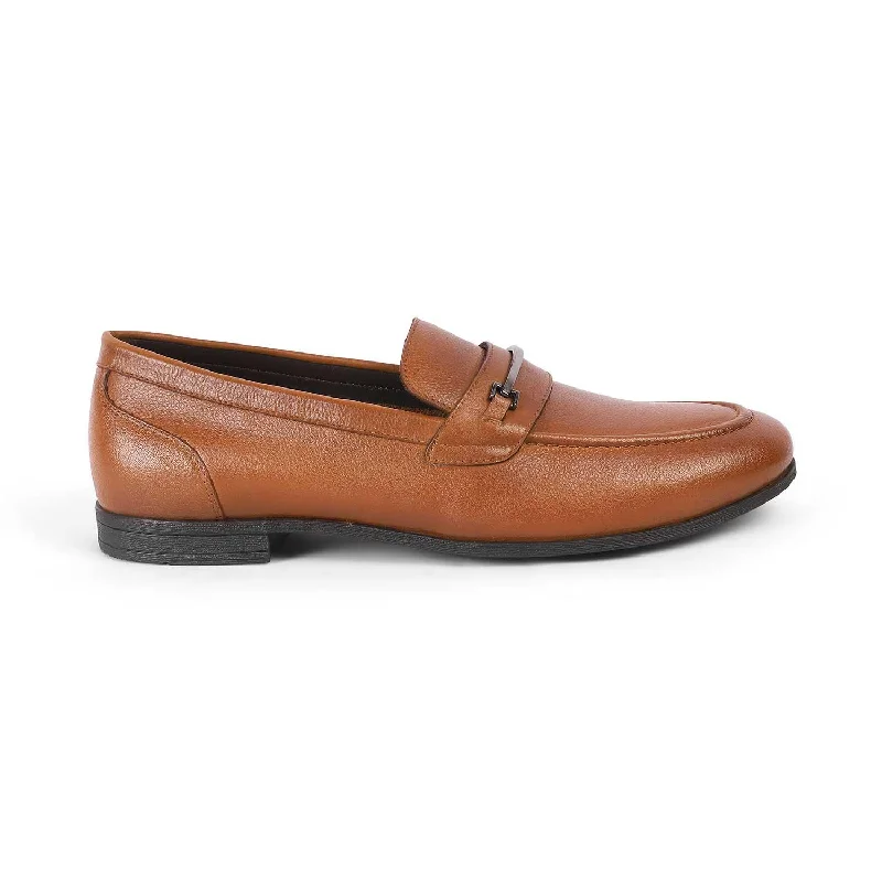 Men's loafers with a cushioned footbedTresmode Byron Tan Men's Leather Loafers