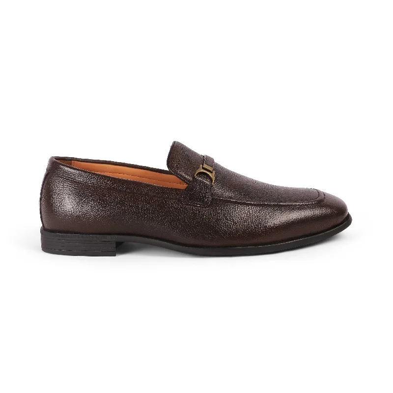 Men's loafers with a removable insole for cleaningTresmode Even Brown Men's Leather Loafers