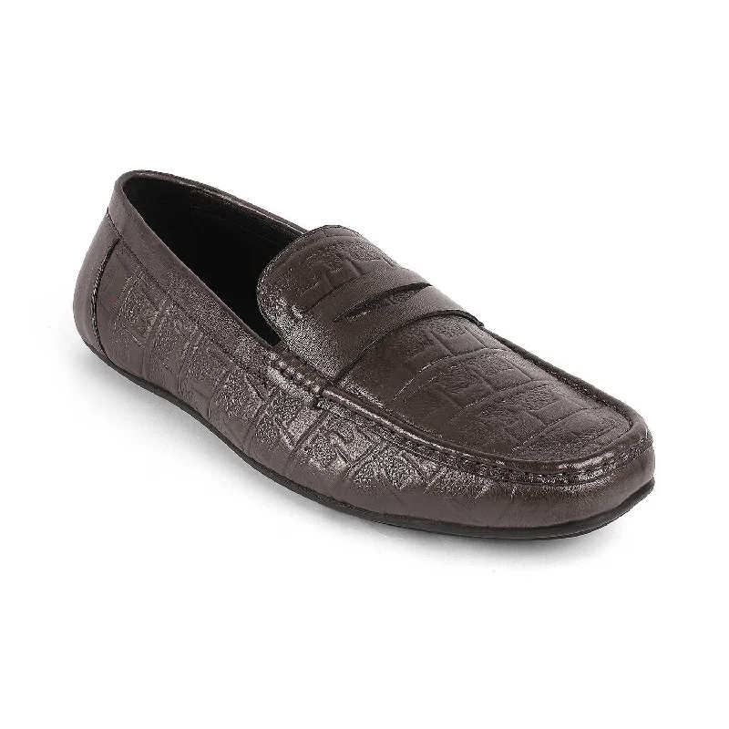 Men's loafers with a memory foam insoleTresmode Miland Grey Men's Leather Penny Driving Loafers