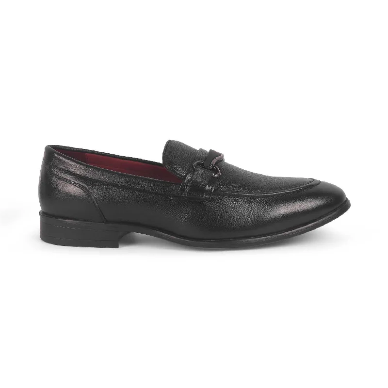 Men's loafers with a rubber sole for durabilityTresmode Morko Black Men's Leather Loafers