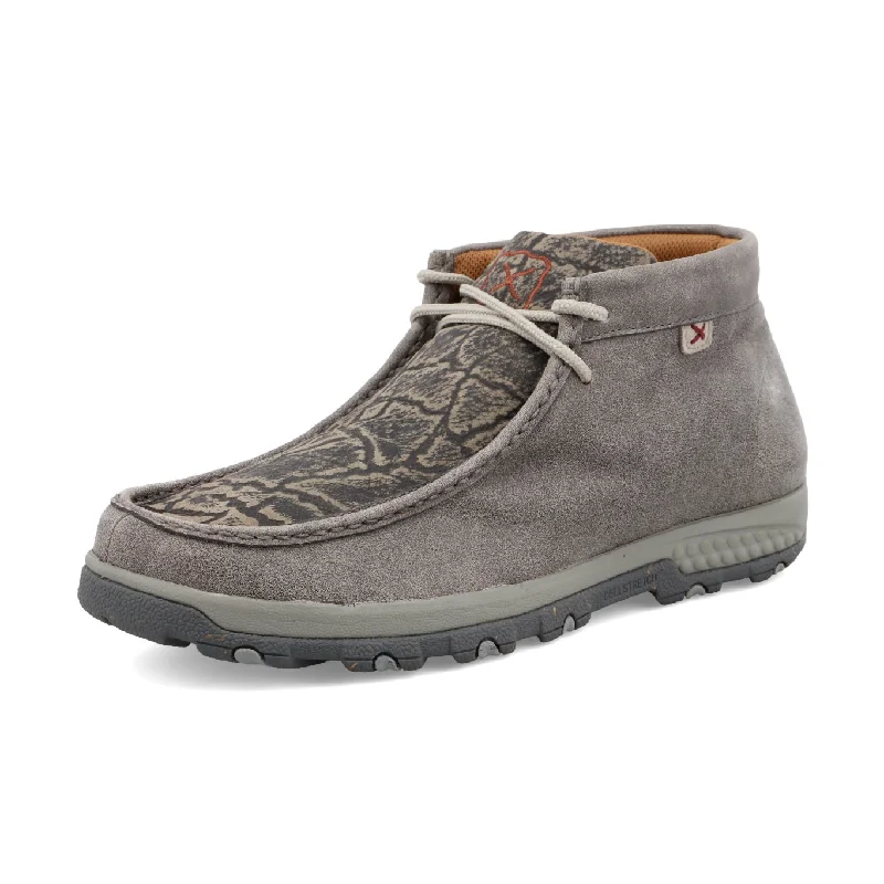 Men's casual shoes with a floral print for a unique styleTwisted X Men's Driving Moc- Grey and Grey Elephant