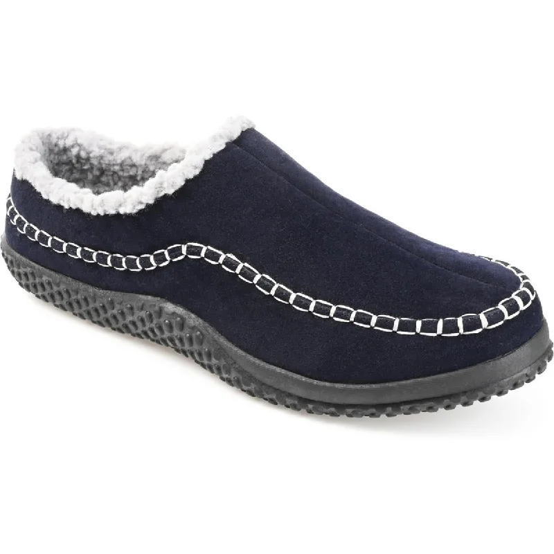 Men's slippers with a padded collar for comfortVance Co. Mens Godwin Faux Suede Slip On Moccasin Slippers