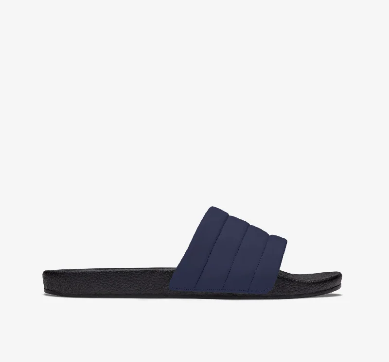 Suede men's loafers for a soft and luxurious feelVegan Slides | Navy