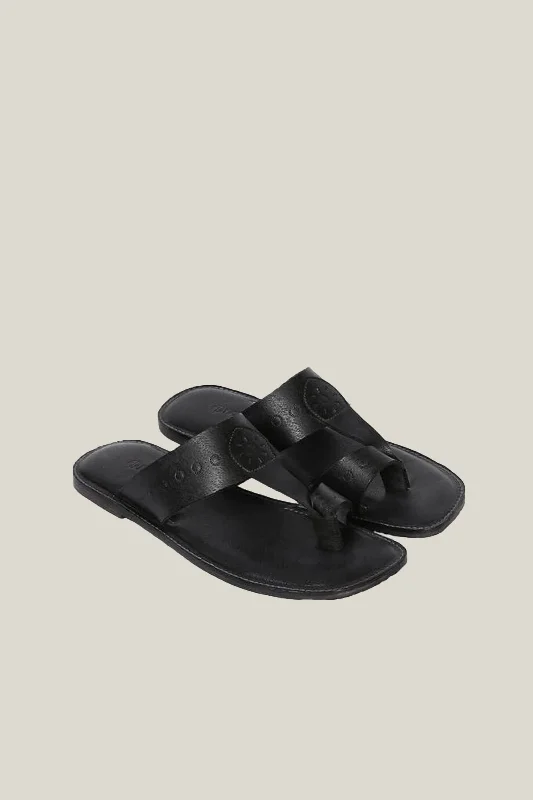 Men's slippers with a rubber sole for outdoor useVegetable Tanned Leather Kolhapuri