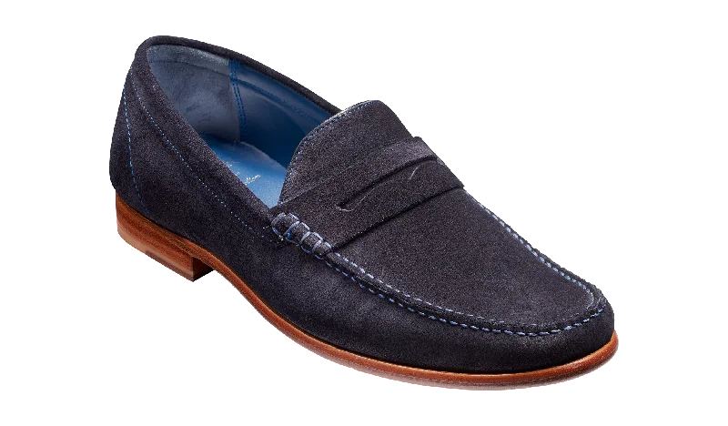 Men's loafers with a removable insole for cleaningWilliam - Dark Navy Suede