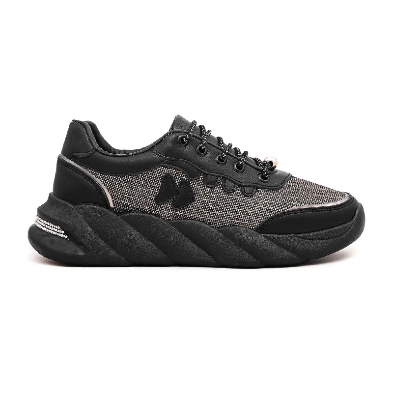 Men's sneakers with a rubber outsole for tractionBlack Running Jogger At8096