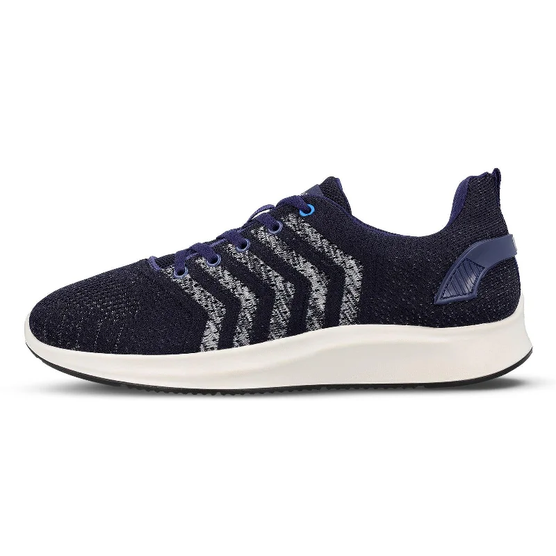 Men's walking shoes with a reflective strip for visibilityMen's Lace-up Walking Shoe - WS9512 Navy Blue