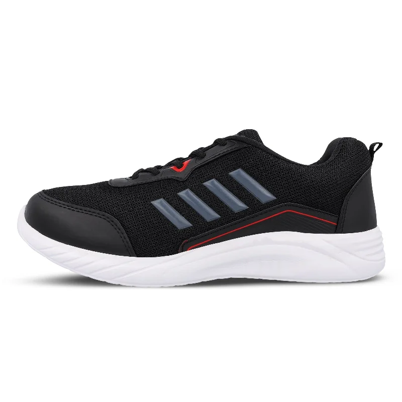 Men's walking shoes with a stretchy side panel for flexibilityWalkaroo Men Shoe - WS3070 Black