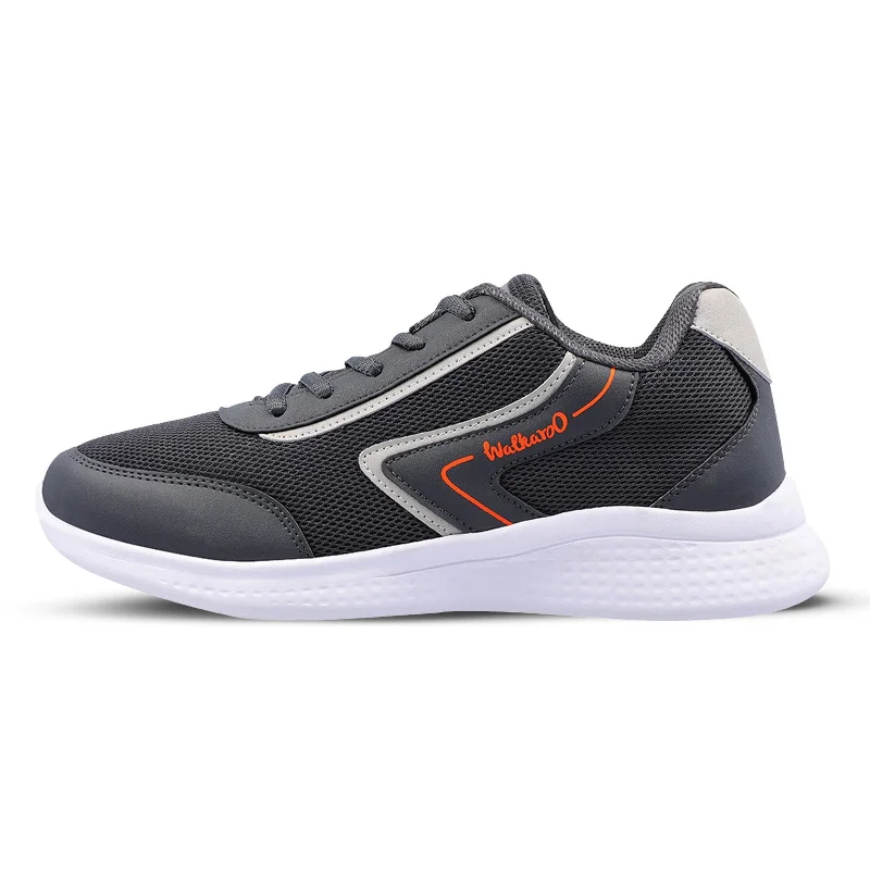 Men's walking shoes with a supportive midfoot strapWalkaroo Men Lace-up Training Shoes - WS3040 Grey