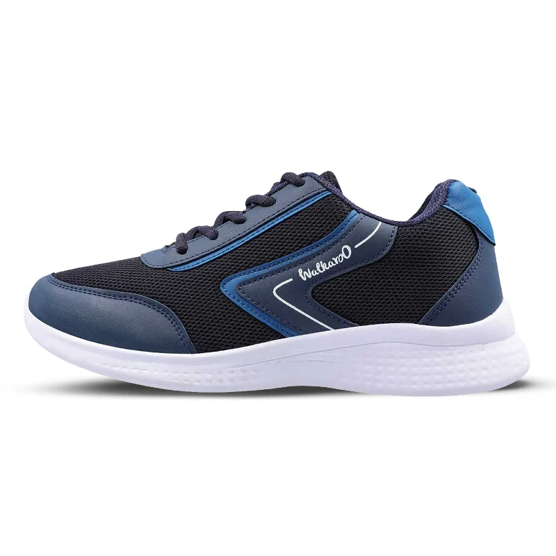 Men's walking shoes with a flexible sole for easy movementWalkaroo Men Lace-up Training Shoes - WS3040 Navy Blue