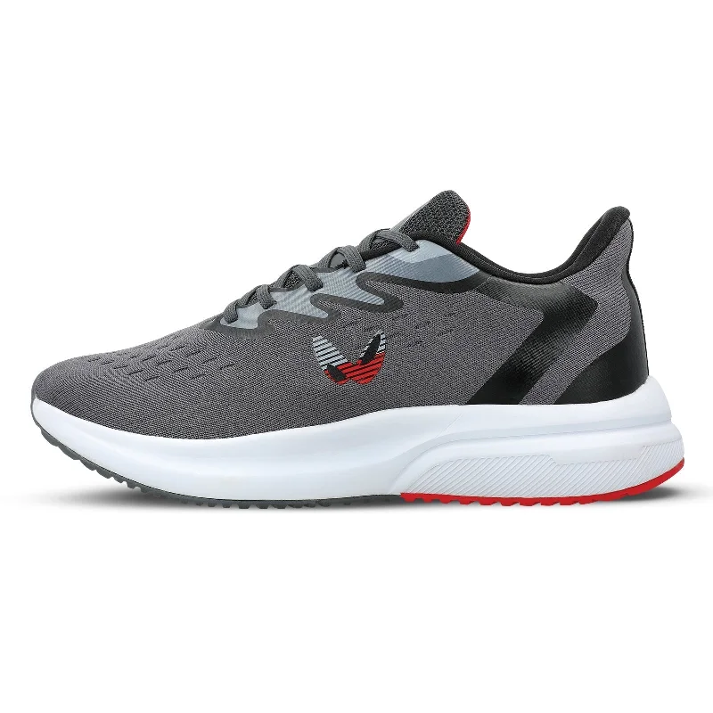 Men's walking shoes with a reflective strip for visibilityBuy Dark Grey Men's Running Shoes WS9079 Online at Best Price