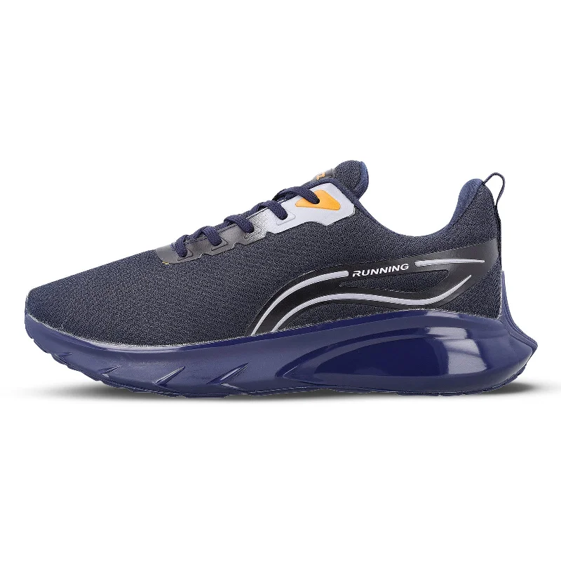 Cushioned men's walking shoes for all - day comfortZYLOK Men's Lace-up Sports Shoe - Navy Blue