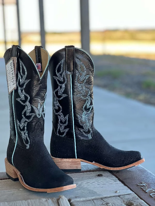 Alligator - print men's cowboy boots for a bold lookAnderson Bean | Black Hungry Hippo Boot