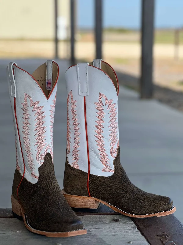 Vintage - style men's cowboy boots with a square toeAnderson Bean | Rust Safari Giraffe Boot